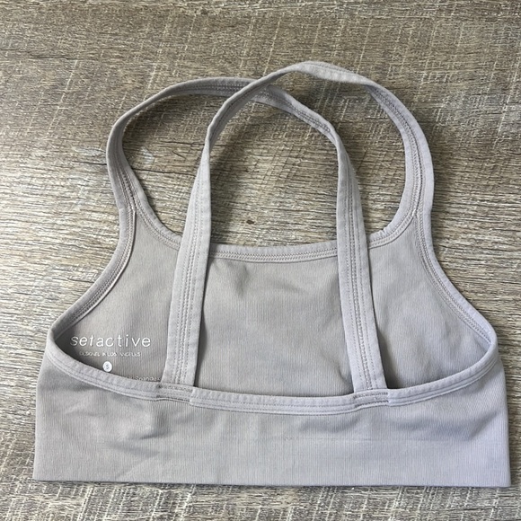 Set Active Light Grey Sports Bra Size Small - Picture 3 of 4
